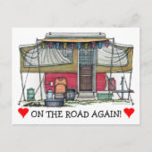 Cute RV  Popup Camper Travel Trailer Briefkaart (Voorkant)