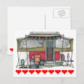 Cute RV  Popup Camper Travel Trailer Briefkaart (Voorkant / Achterkant)