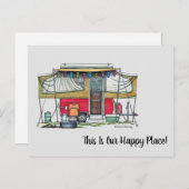 Cute RV  Popup Camper Travel Trailer Briefkaart (Voorkant / Achterkant)