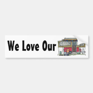 Cute RV  Popup Camper Travel Trailer Bumpersticker