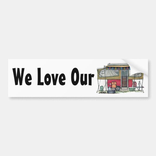 Cute RV  Popup Camper Travel Trailer Bumpersticker (Voorkant)