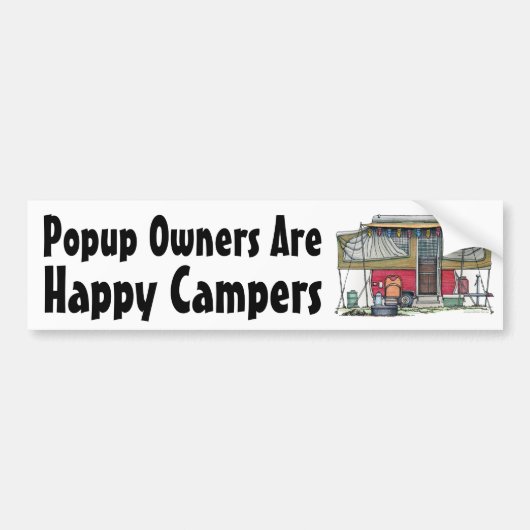 Cute RV  Popup Camper Travel Trailer Bumpersticker (Voorkant)