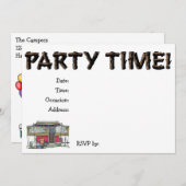 Cute RV Popup Camper Travel Trailer Kaart (Voorkant / Achterkant)