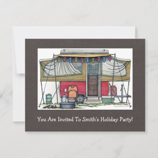 Cute RV  Popup Camper Travel Trailer Kaart (Voorkant)