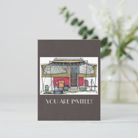 Cute RV  Popup Camper Travel Trailer Kaart (Staand voorkant)