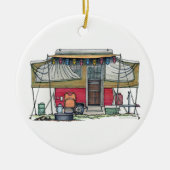 Cute RV  Popup Camper Travel Trailer Keramisch Ornament (Voorkant)
