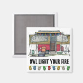 Cute RV  Popup Camper Travel Trailer Magneet (Voorkant / Achterkant)