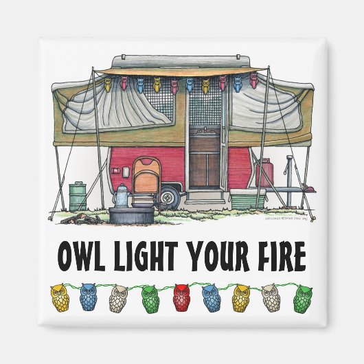 Cute RV  Popup Camper Travel Trailer Magneet (Voorkant)