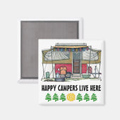 Cute RV  Popup Camper Travel Trailer Magneet (Voorkant / Achterkant)