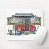 Cute RV  Popup Camper Travel Trailer Muismat (Met muis)