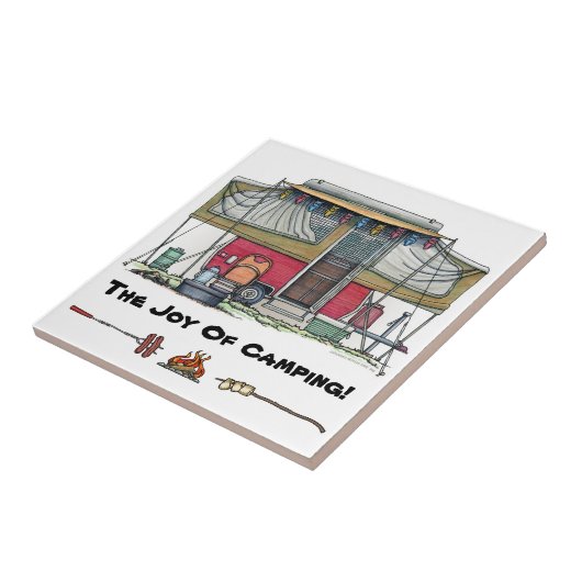 Cute RV  Popup Camper Travel Trailer Tegeltje (Zijkant)