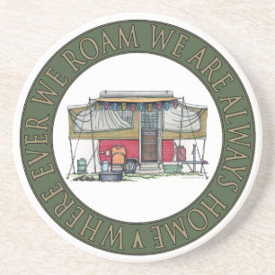 Cute RV  Popup Camper Travel Trailer Zandsteen Onderzetter