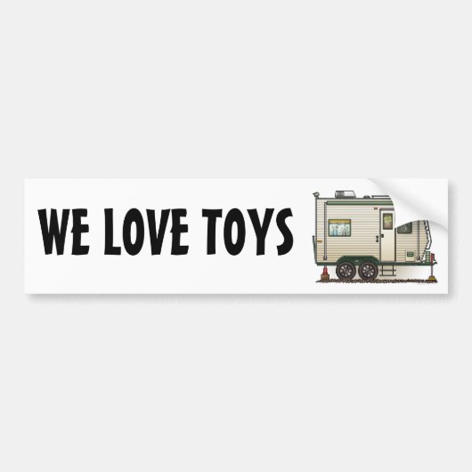 Cute RV  Speelgoed Hauler Camper Travel Trailer Bumpersticker (Voorkant)