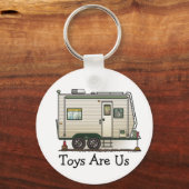 Cute RV  Speelgoed Hauler Camper Travel Trailer Sleutelhanger (Voorkant)
