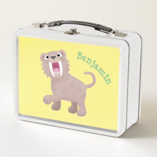 Cute Saber Toothed Tiger Smilodon cartoon (Voorkant)