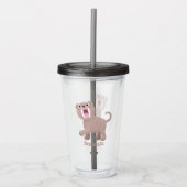 Cute Saber Toothed Tiger Smilodon cartoon Acryl Drinkbeker (Voorkant)