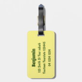 Cute Saber Toothed Tiger Smilodon cartoon Bagagelabel (Achterkant verticaal)