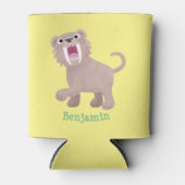 Cute Saber Toothed Tiger Smilodon cartoon Blikjeskoeler (Voorkant)