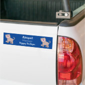 Cute Saber Toothed Tiger Smilodon cartoon Bumpersticker (Op Truck)