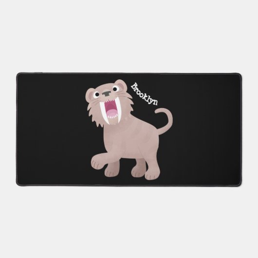 Cute Saber Toothed Tiger Smilodon cartoon Bureaumat (Voorkant)