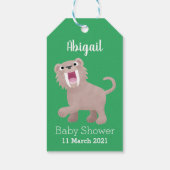 Cute Saber Toothed Tiger Smilodon cartoon Cadeaulabel (Achterkant)