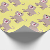 Cute Saber Toothed Tiger Smilodon cartoon Cadeaupapier (Hoek)