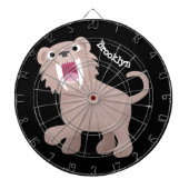 Cute Saber Toothed Tiger Smilodon cartoon Dartbord (Voorkant)