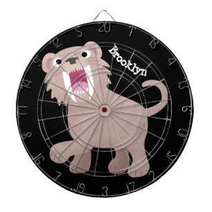 Cute Saber Toothed Tiger Smilodon cartoon Dartbord
