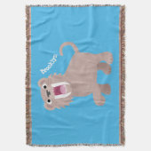 Cute Saber Toothed Tiger Smilodon cartoon Deken (Voorkant Verticaal)