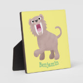 Cute Saber Toothed Tiger Smilodon cartoon Fotoplaat (Voorkant)