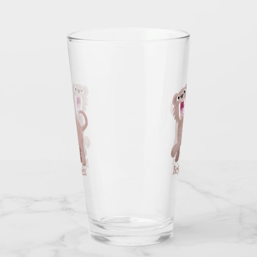 Cute Saber Toothed Tiger Smilodon cartoon Glas (Links)
