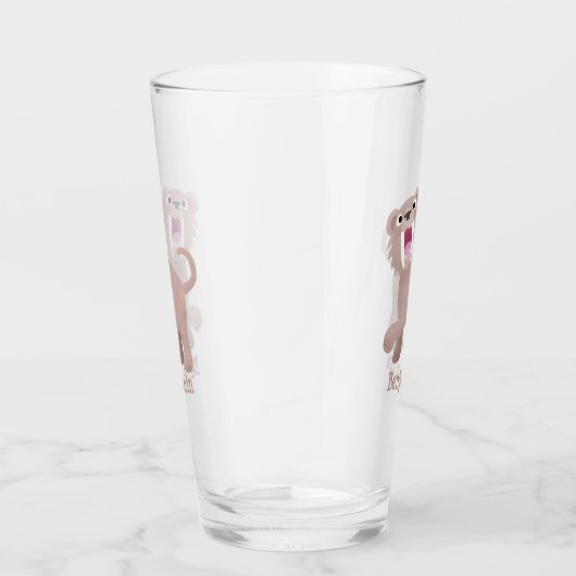 Cute Saber Toothed Tiger Smilodon cartoon Glas (Rechts)