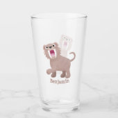 Cute Saber Toothed Tiger Smilodon cartoon Glas (Voorkant)