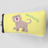 Cute Saber Toothed Tiger Smilodon cartoon Golfheadcover (Voorkant)