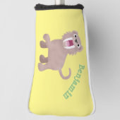 Cute Saber Toothed Tiger Smilodon cartoon Golfheadcover (Draai 90)