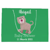 Cute Saber Toothed Tiger Smilodon cartoon Groot Cadeauzakje (Achterkant)
