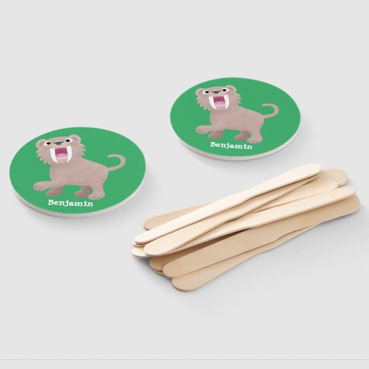 Cute Saber Toothed Tiger Smilodon cartoon Handwaaier (Niet-gemonteerd)