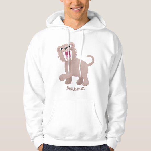 Cute Saber Toothed Tiger Smilodon cartoon Hoodie (Voorkant)