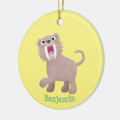 Cute Saber Toothed Tiger Smilodon cartoon Keramisch Ornament (Links)