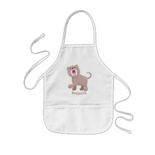 Cute Saber Toothed Tiger Smilodon cartoon Kinder Schort