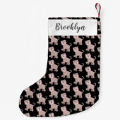 Cute Saber Toothed Tiger Smilodon cartoon Kleine Kerstsok (Achterkant)