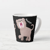 Cute Saber Toothed Tiger Smilodon cartoon Latte Mok (Rechterhoek)