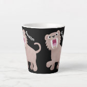 Cute Saber Toothed Tiger Smilodon cartoon Latte Mok (Voorkant)