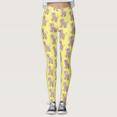 Cute Saber Toothed Tiger Smilodon cartoon Leggings (Voorkant)