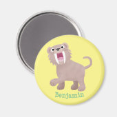 Cute Saber Toothed Tiger Smilodon cartoon Magneet (Voorkant / Achterkant)
