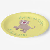 Cute Saber Toothed Tiger Smilodon cartoon Papieren Bordje (Gekanteld)