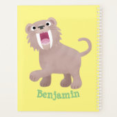 Cute Saber Toothed Tiger Smilodon cartoon Planner (Achterkant)