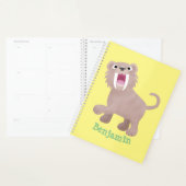 Cute Saber Toothed Tiger Smilodon cartoon Planner (Display)