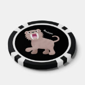Cute Saber Toothed Tiger Smilodon cartoon Poker Chips (Enkel)