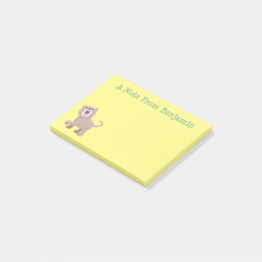 Cute Saber Toothed Tiger Smilodon cartoon Post-it® Notes (Schuin)